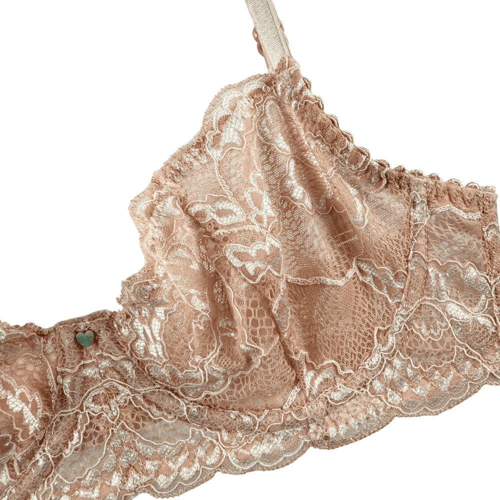Clo intimo fortuna demi underwire bra in rosa cuarzo, detailed close-up on white background.