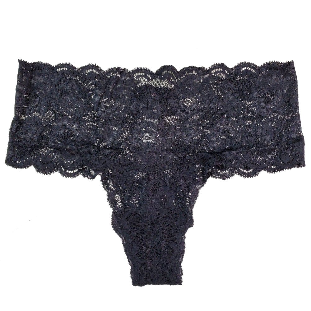 A navy blue lace thong from Cosabella's Never Say Never collection.