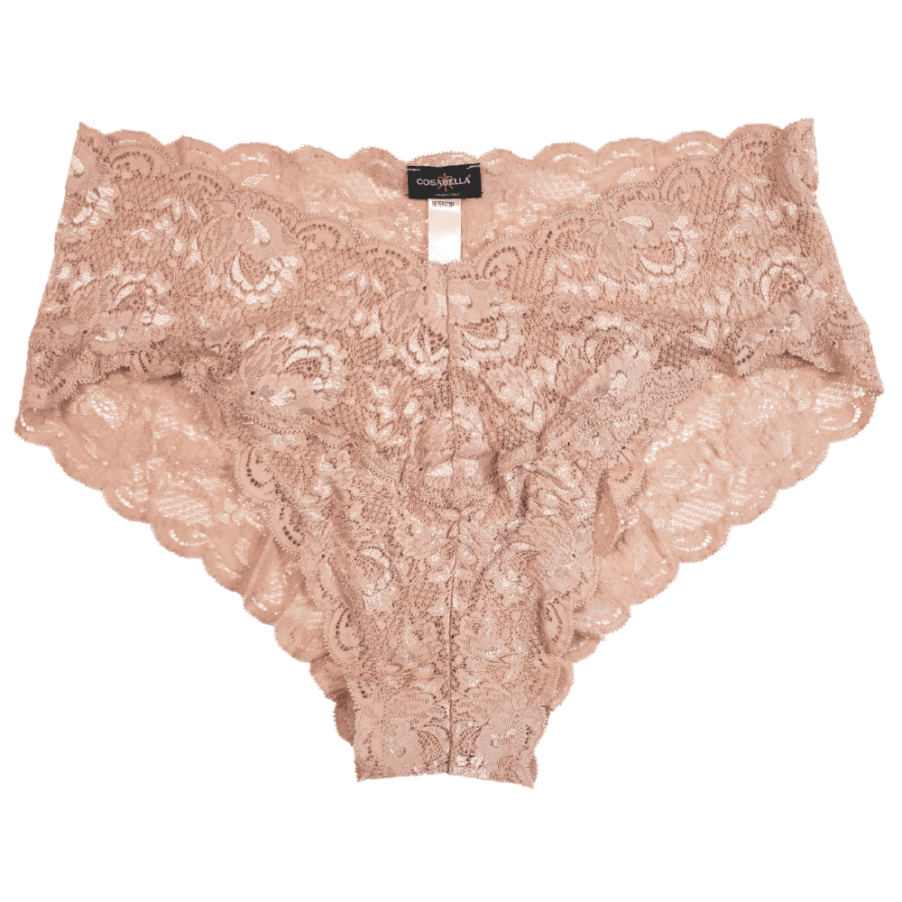 Cosabella never say never extended hottie boyshort in sette, white background, close-up.