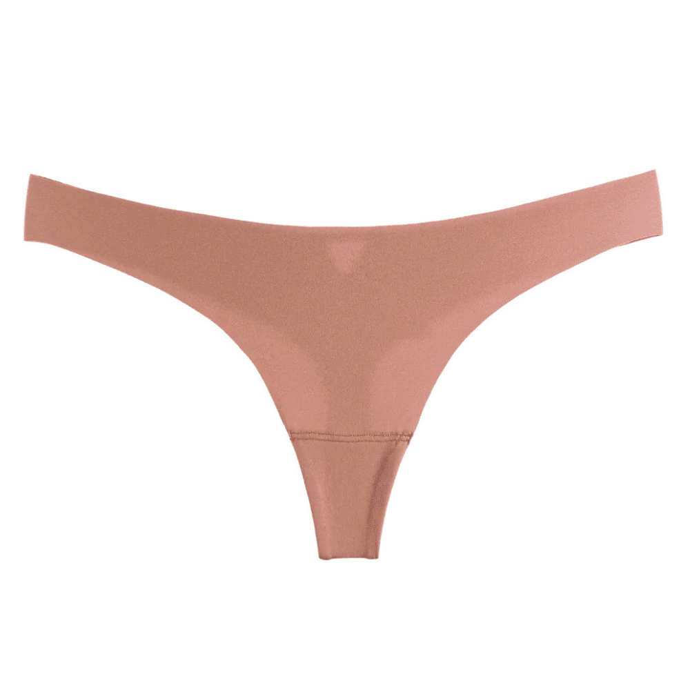 beige thong on white