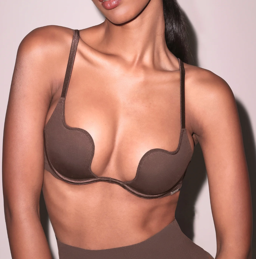 brown bra on model