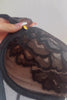Natori Flora underwire contour bra in black/cafe, close-up video showing fabric stretch and flexibility.
